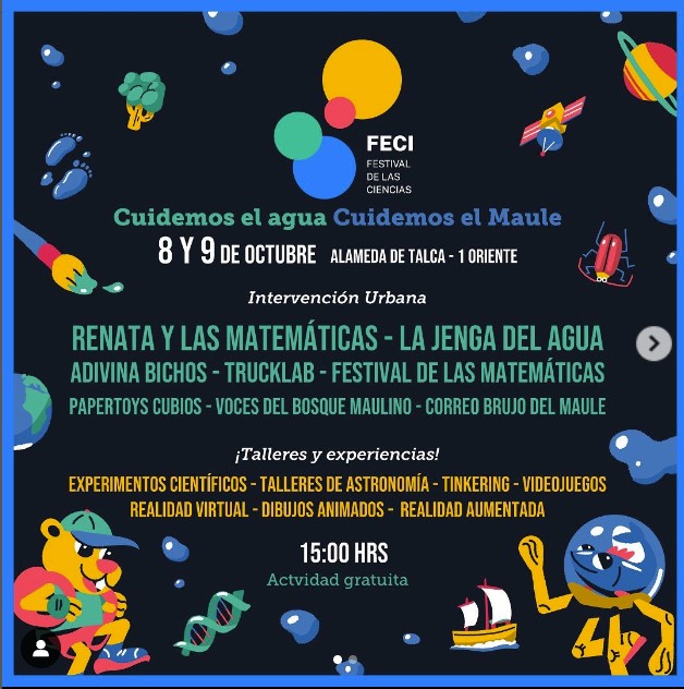 Festival de las Ciencias (FECI) llega a la alameda de Talca este fin de semana
