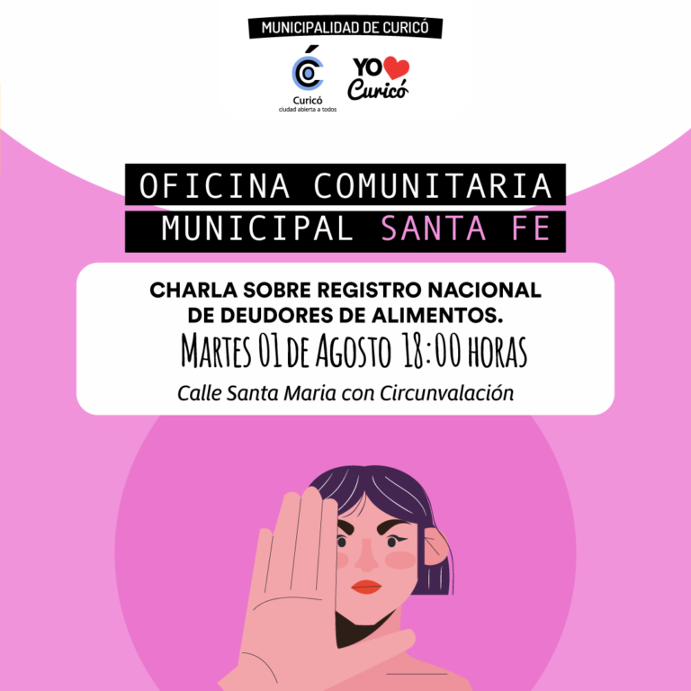 Curicó: Centro de la Mujer realizará charla sobre Registro Nacional de Deudores de Alimentos