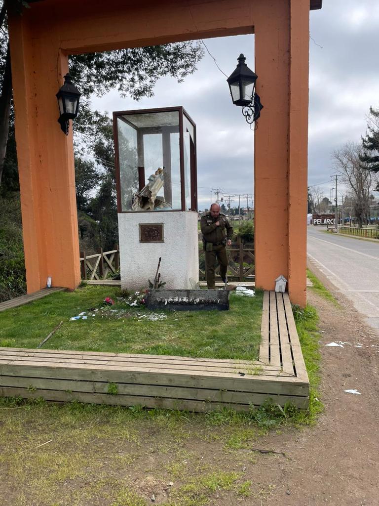 Pelarco: Vandalizan imagen de la Virgen del Carmen