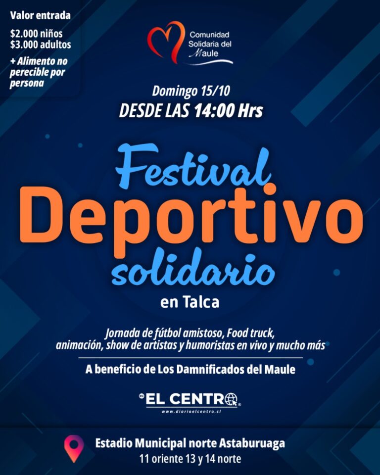 Talca: Invitan a Festival Deportivo Solidario a beneficio de damnificados