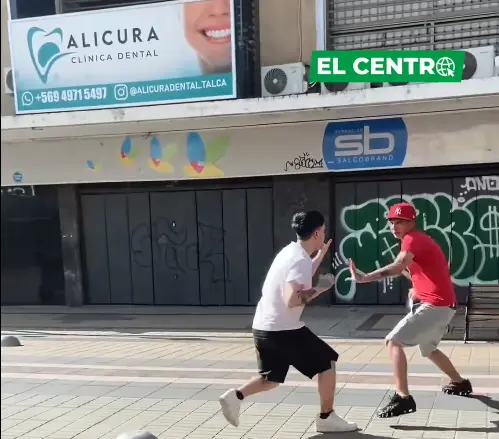 VIDEO | Sujeto amenaza con arma blanca en pelea callejera en Talca
