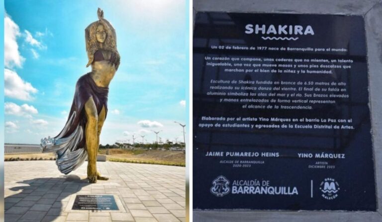 Viral: Inauguran Estatua de Shakira de 6,5 metros más ¿error ortográfico?