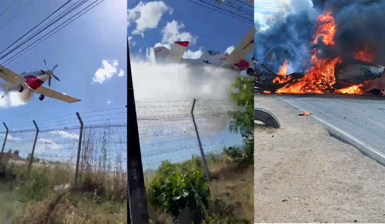 [Video] Avioneta que combatía incendio se estrella en Talca