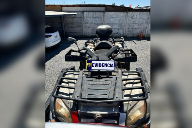 PDI Talca recupera cuatrimoto robada en operativo en Curicó