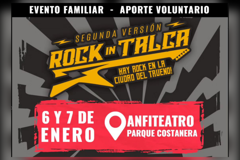 Llega la Segunda versión de ¡Rock in Talca! En el Anfiteatro del Parque Costanera