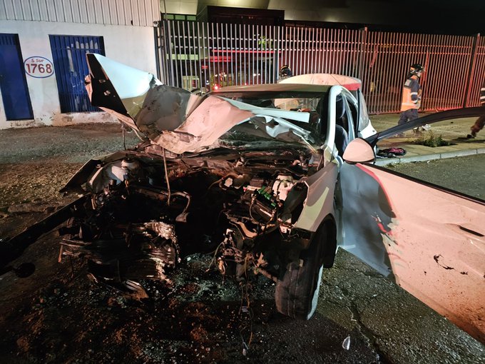 Persecución policial termina con grave accidente y cuatro personas lesionadas en Talca