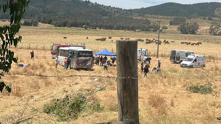 Accidente en Vichuquén: bus que transportaba a 28 estudiantes se volcó