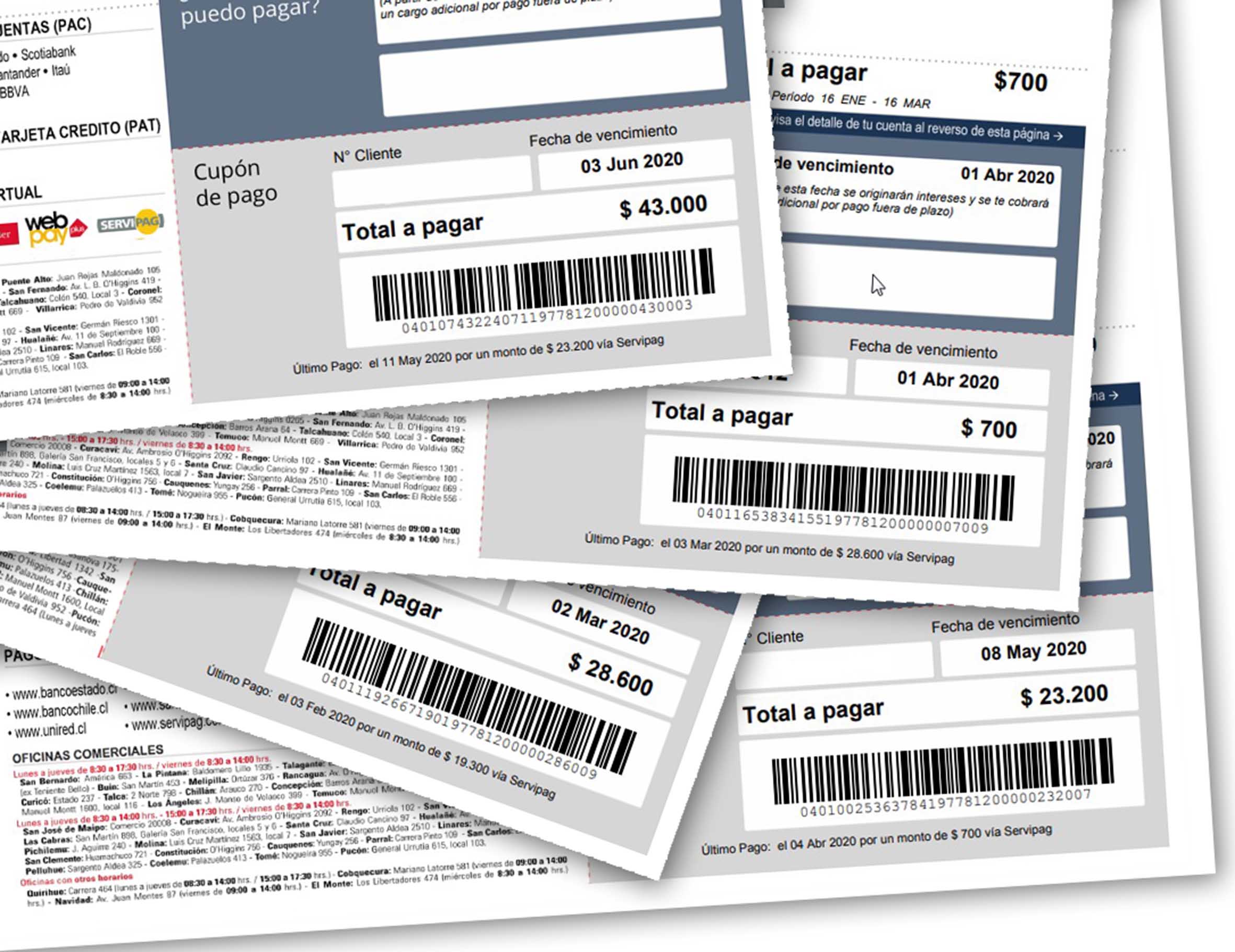 Clientes de CGE sin boletas por dos meses