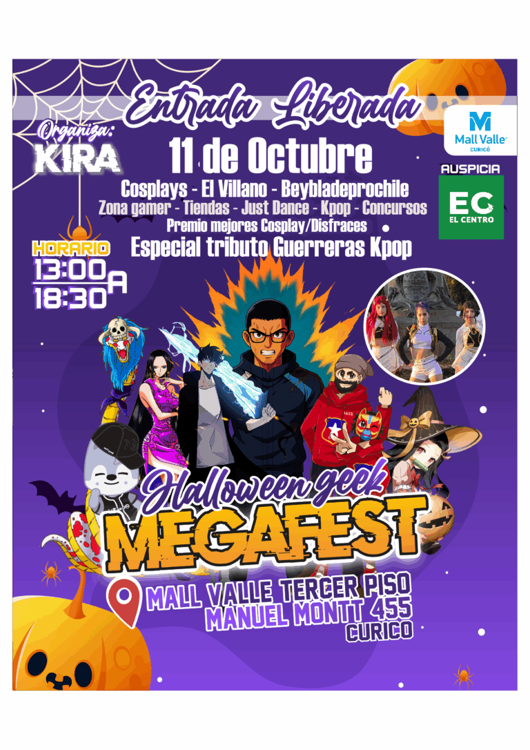 Mall Valle Curicó: Halloween Geek con K-Pop y Beyblade