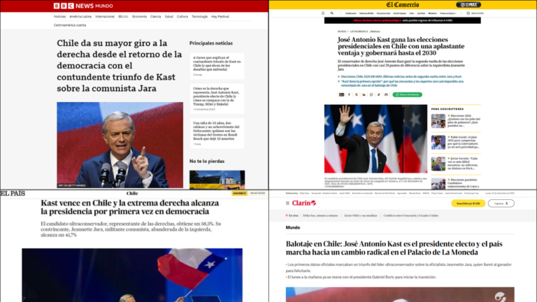 “Chile da su mayor giro a la derecha”: así reaccionaron los medios internacionales al histórico triunfo electoral de Kast