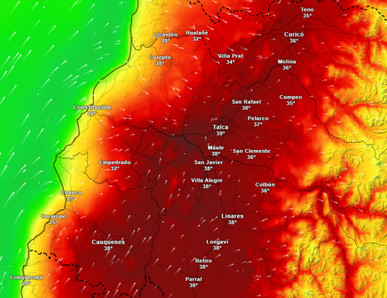 Declaran Alerta Roja en el Maule por calor extremo este fin de semana: máximas podrían llegar a 38°