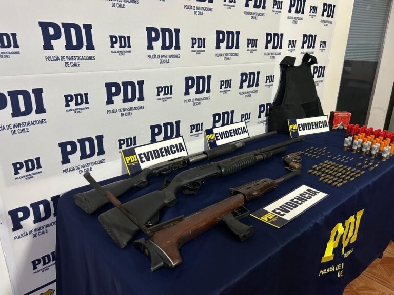 Exhibía armas en redes sociales: detienen a imputado con gran arsenal en el sector sur de Curicó