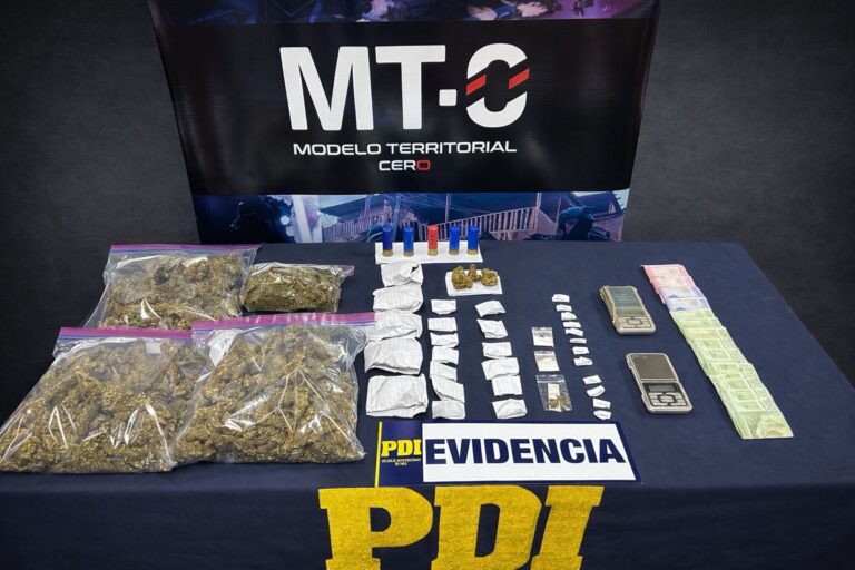Operativo policial desarticula focos de microtráfico en Molina: incautan cocaína y marihuana
