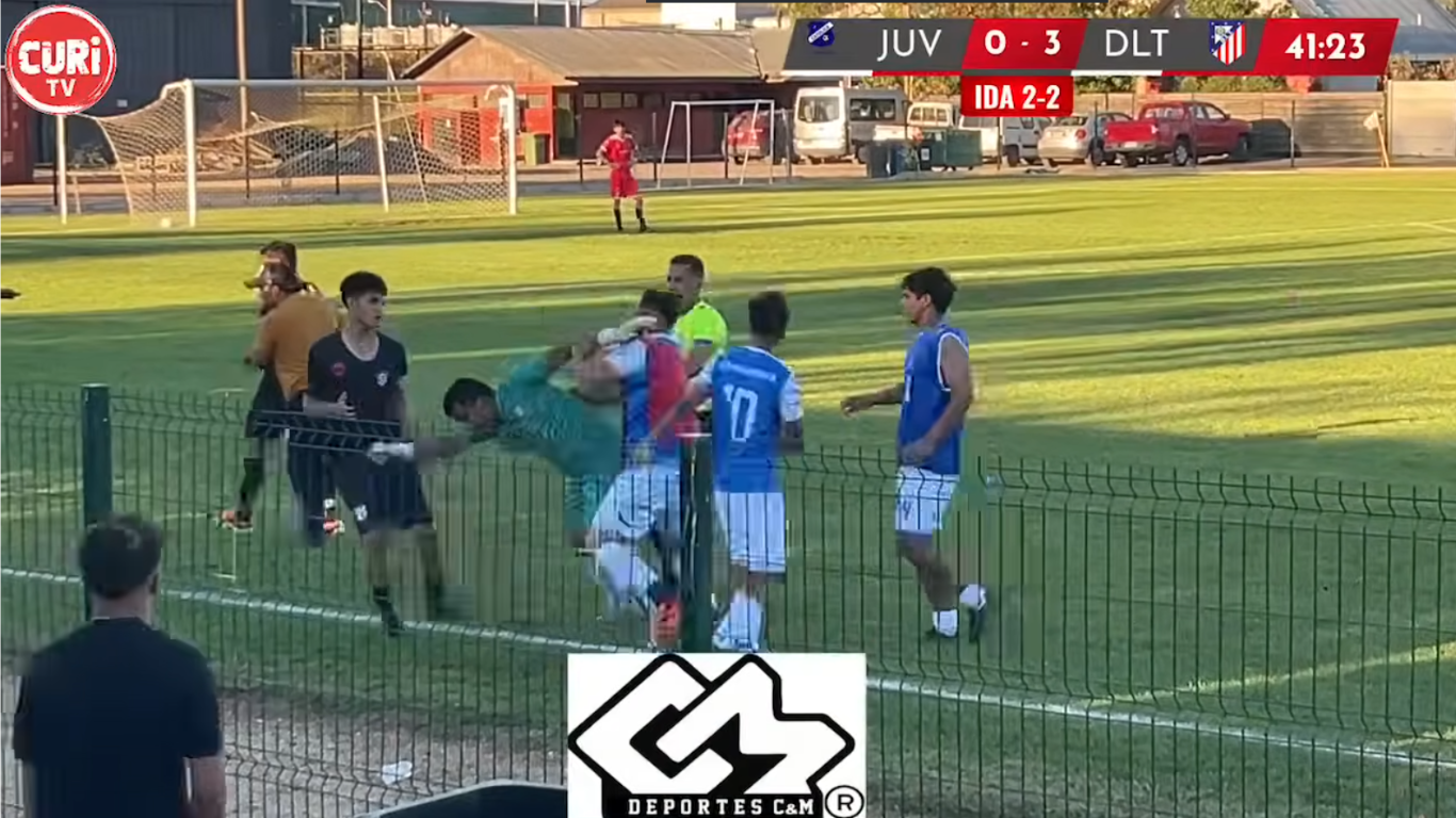 Violencia en fútbol amateur del Maule: equipos protagonizan batalla campal en partido ANFA