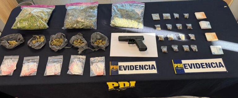 Detienen a hombre en Linares con casi un kilo de marihuana, plantas y un arma