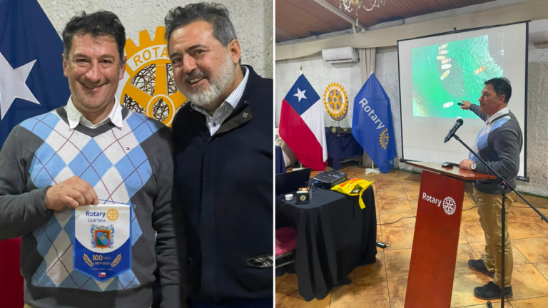 Bombero talquino relató operativo de rescate USAR en Venezuela ante Rotary Club de Talca